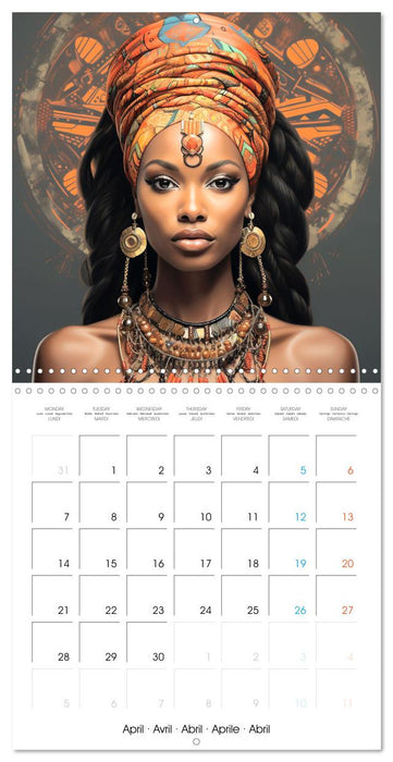 Femmes sublimes d'Afrique (CALVENDO Calendrier mensuel 2025)