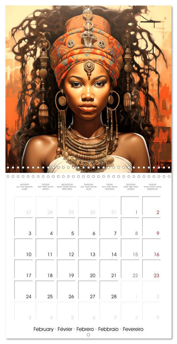 L'art de la beauté africaine (CALVENDO Calendrier mensuel 2025)