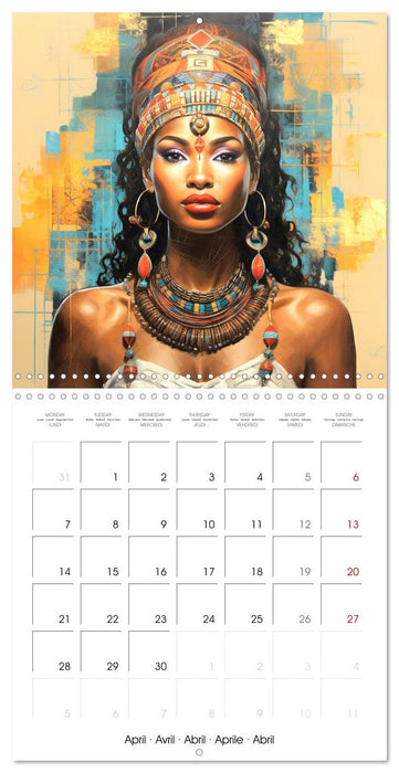 L'art de la beauté africaine (CALVENDO Calendrier mensuel 2025)