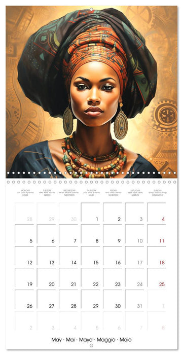 L'art de la beauté africaine (CALVENDO Calendrier mensuel 2025)