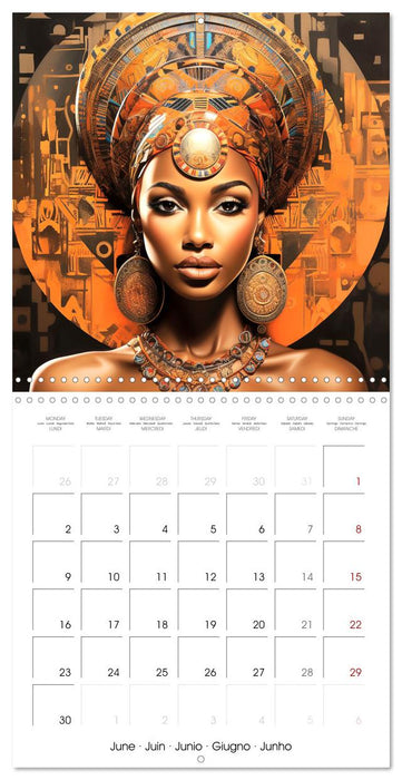 L'art de la beauté africaine (CALVENDO Calendrier mensuel 2025)