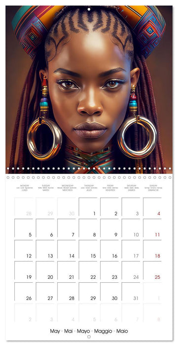 Grâces féminines d’Afrique - Images fantaisie (CALVENDO Calendrier mensuel 2025)