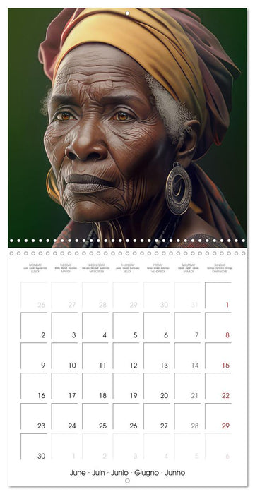 Grâces féminines d’Afrique - Images fantaisie (CALVENDO Calendrier mensuel 2025)