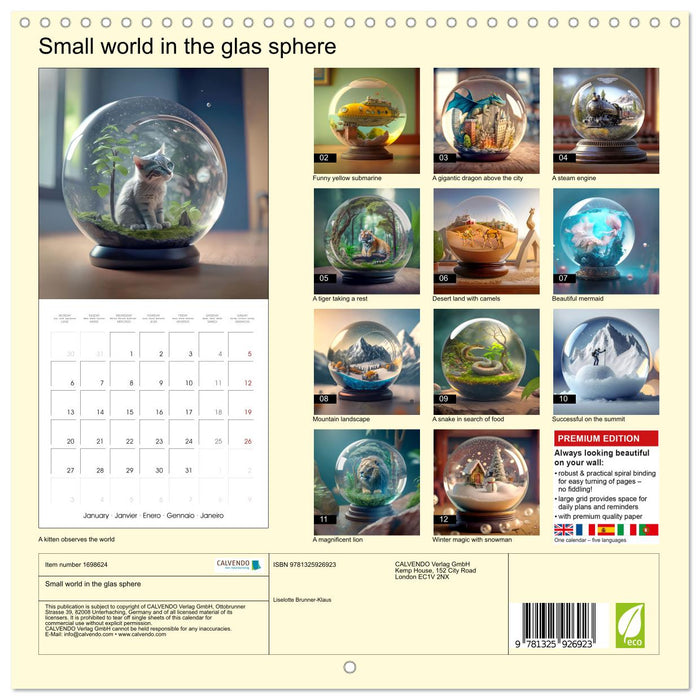 Small world in the glas sphere (CALVENDO Monthly Calendar 2025)