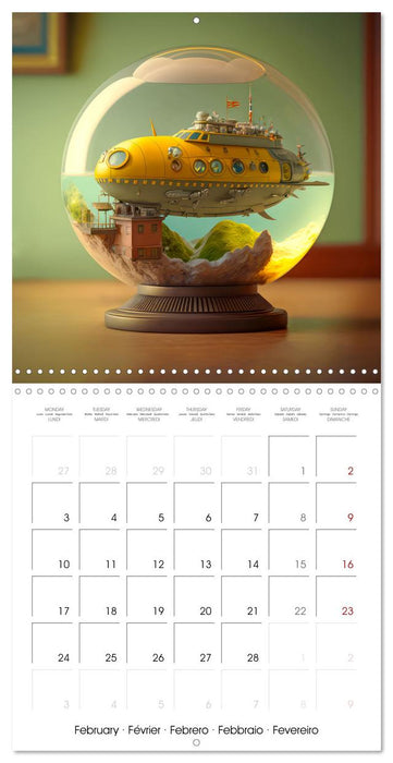 Small world in the glas sphere (CALVENDO Monthly Calendar 2025)