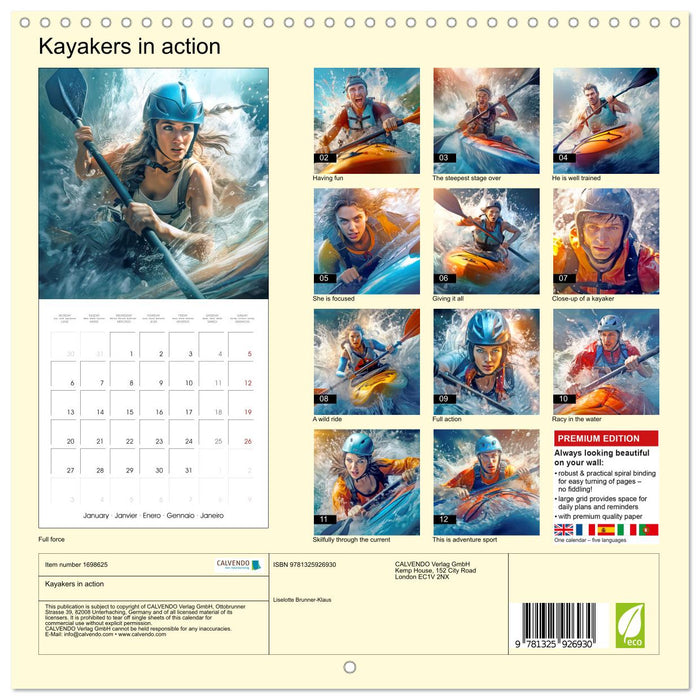 Kayakers in action (CALVENDO Monthly Calendar 2025)