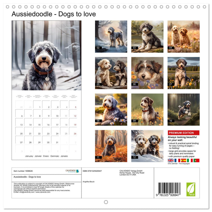 Aussiedoodle - Dogs to love (CALVENDO Monthly Calendar 2025)