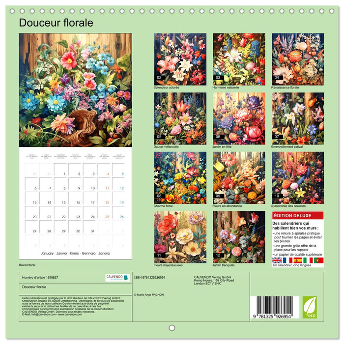 Douceur florale (CALVENDO Calendrier mensuel 2025)