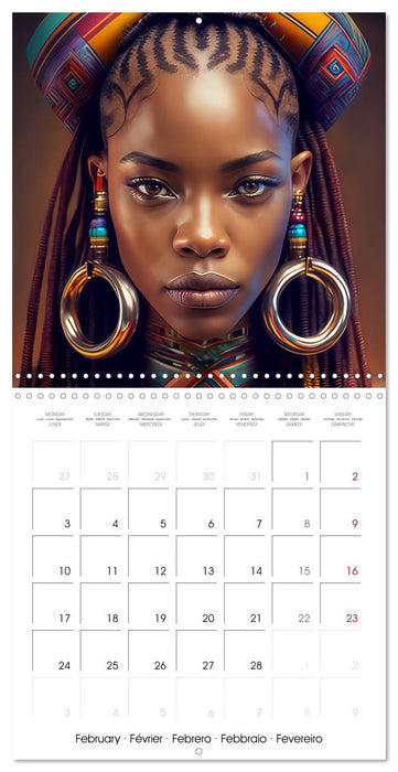 Women from Africa - Portraits in the style of African culture (CALVENDO Monthly Calendar 2025)