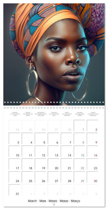 Women from Africa - Portraits in the style of African culture (CALVENDO Monthly Calendar 2025)