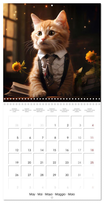 Cats in fancy fashion (CALVENDO Monthly Calendar 2025)