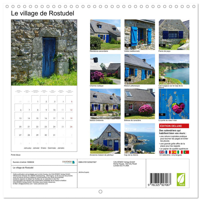 Le village de Rostudel (CALVENDO Calendrier mensuel 2025)