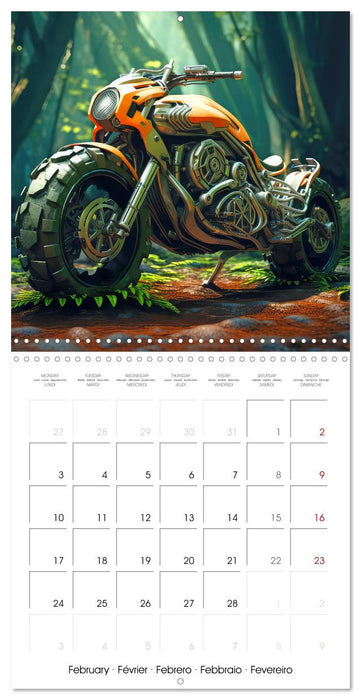 Motos de Fantaisie (CALVENDO Calendrier mensuel 2025)