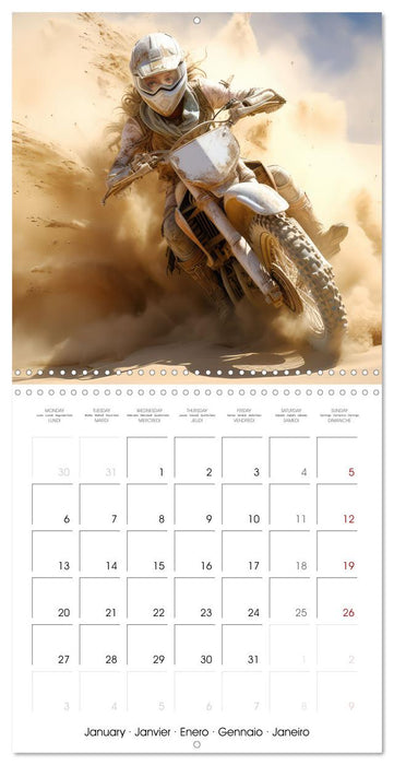 Le désert en moto (CALVENDO Calendrier mensuel 2025)