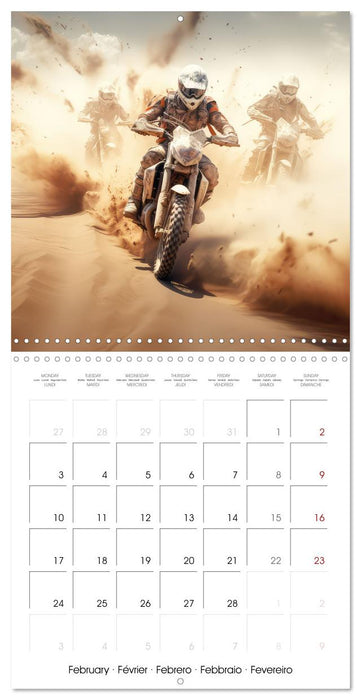 Le désert en moto (CALVENDO Calendrier mensuel 2025)