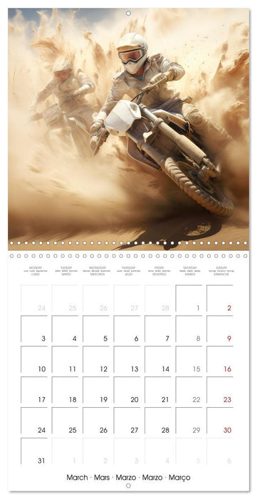 Le désert en moto (CALVENDO Calendrier mensuel 2025)