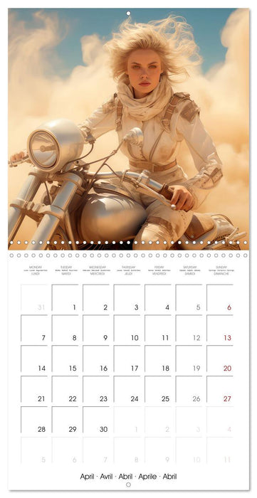 Le désert en moto (CALVENDO Calendrier mensuel 2025)