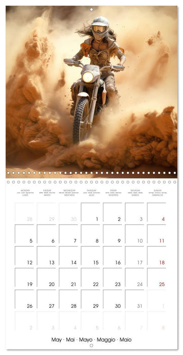 Le désert en moto (CALVENDO Calendrier mensuel 2025)