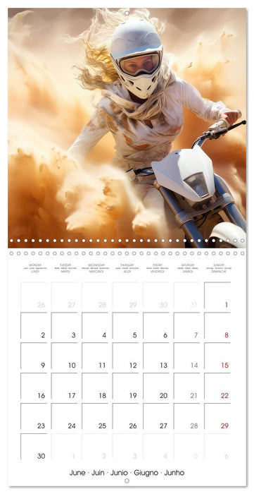 Le désert en moto (CALVENDO Calendrier mensuel 2025)