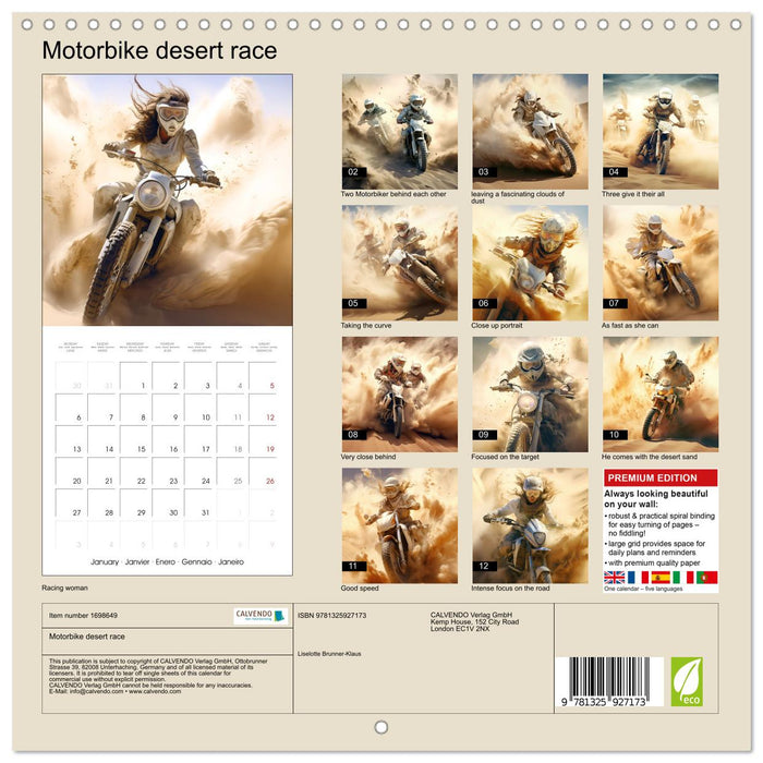 Motorbike desert race (CALVENDO Monthly Calendar 2025)