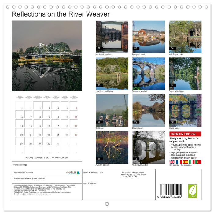 Reflections on the River Weaver (CALVENDO Monthly Calendar 2025)