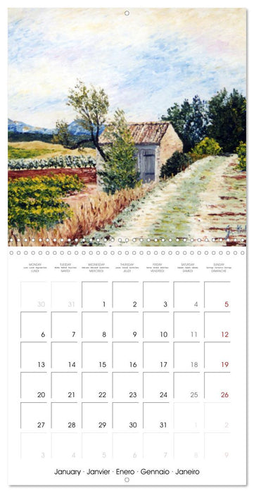 Vignes en peinture (CALVENDO Calendrier mensuel 2025)