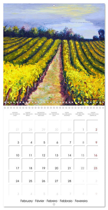 Vignes en peinture (CALVENDO Calendrier mensuel 2025)