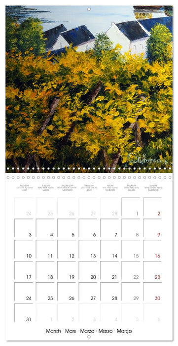 Vignes en peinture (CALVENDO Calendrier mensuel 2025)