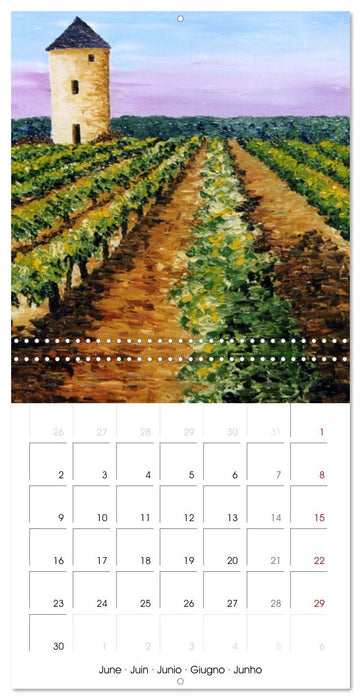 Vignes en peinture (CALVENDO Calendrier mensuel 2025)