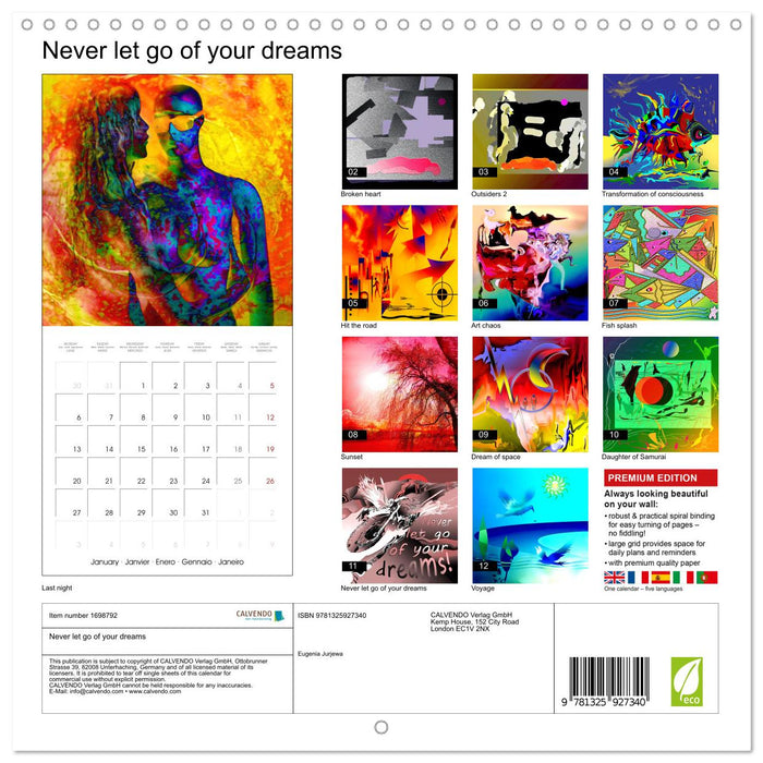 Never let go of your dreams (CALVENDO Monthly Calendar 2025)