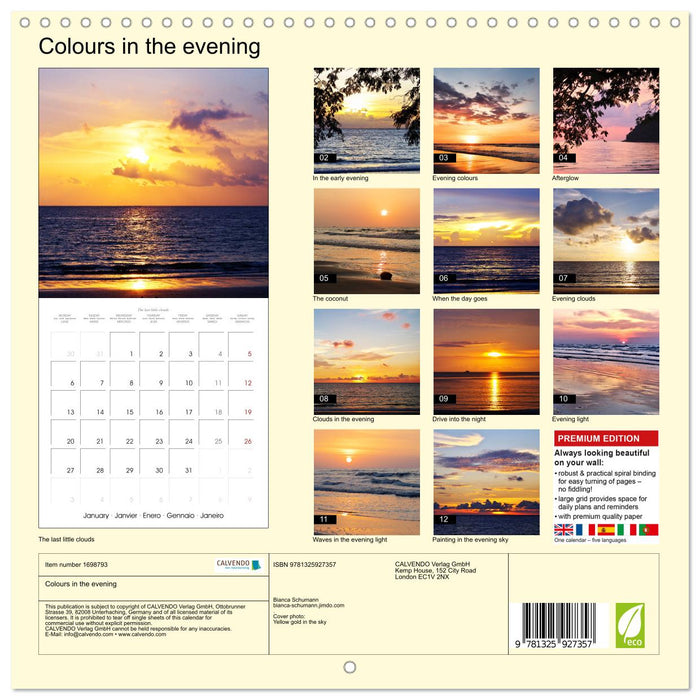 Colours in the evening (CALVENDO Monthly Calendar 2025)