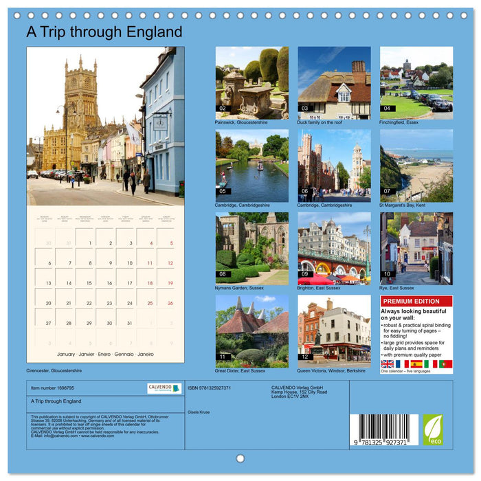 A Trip through England (CALVENDO Monthly Calendar 2025)