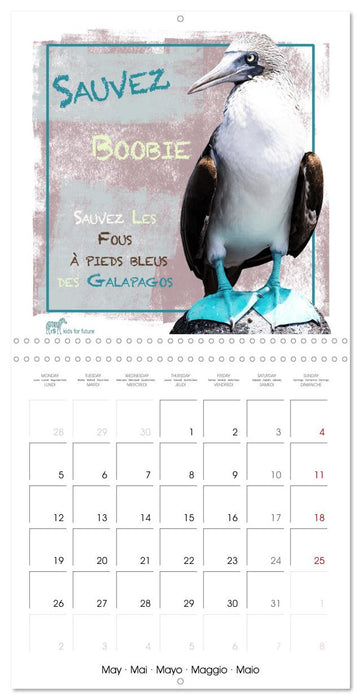 Sauvez Le Monde Animal Fragile (CALVENDO Calendrier mensuel 2025)