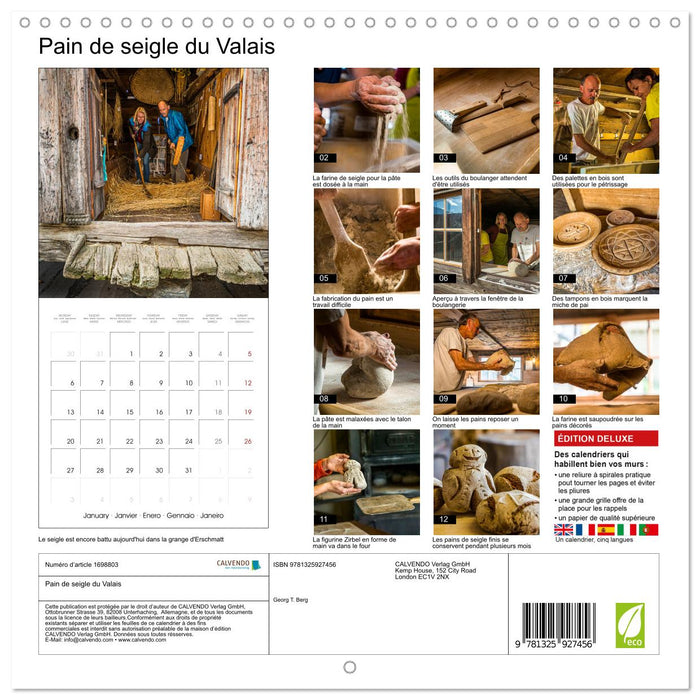 Pain de seigle du Valais (CALVENDO Calendrier mensuel 2025)