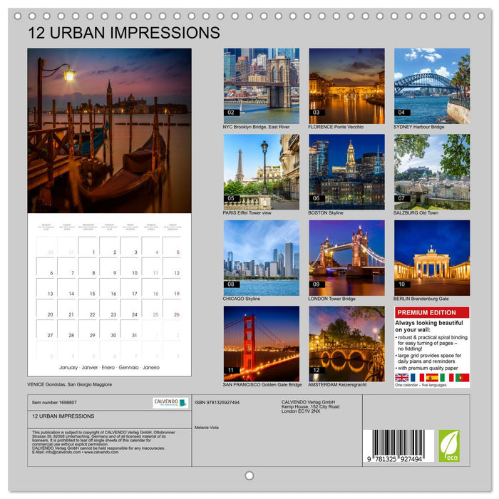 12 URBAN IMPRESSIONS (CALVENDO Monthly Calendar 2025)