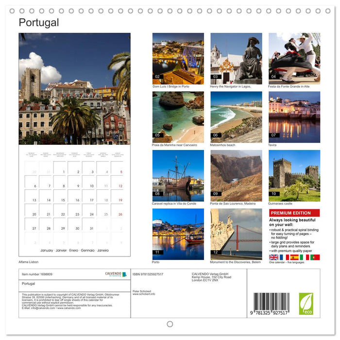 Portugal (CALVENDO Monthly Calendar 2025)