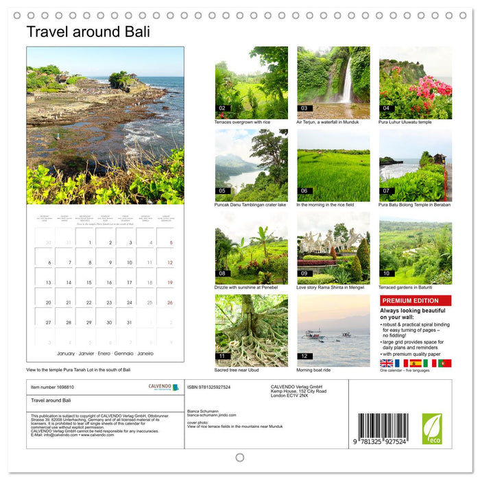 Travel around Bali (CALVENDO Monthly Calendar 2025)