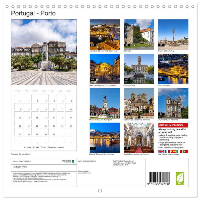 Portugal - Porto (CALVENDO Monthly Calendar 2025)