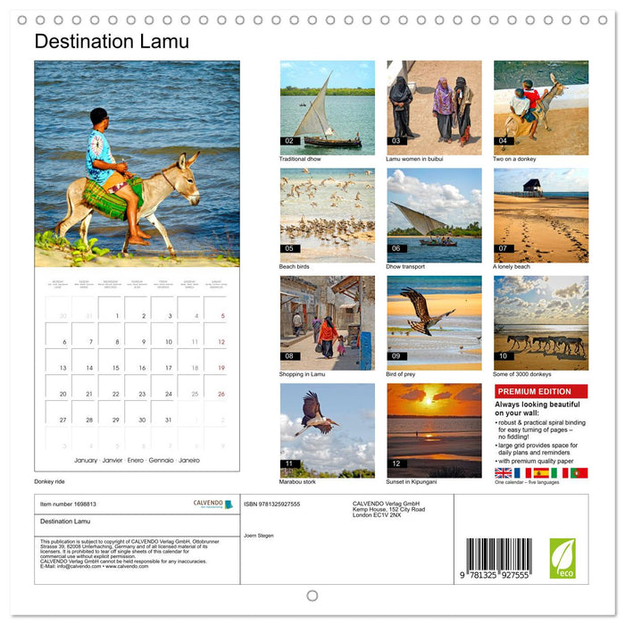 Destination Lamu (CALVENDO Monthly Calendar 2025)