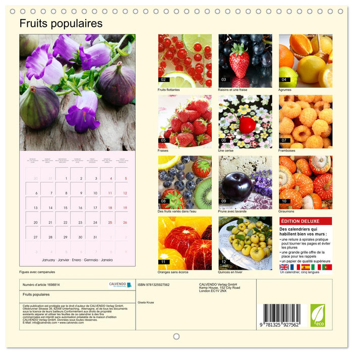 Fruits populaires (CALVENDO Calendrier mensuel 2025)