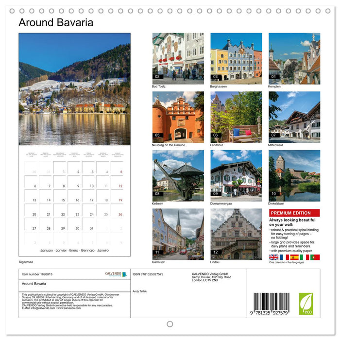 Around Bavaria (CALVENDO Monthly Calendar 2025)