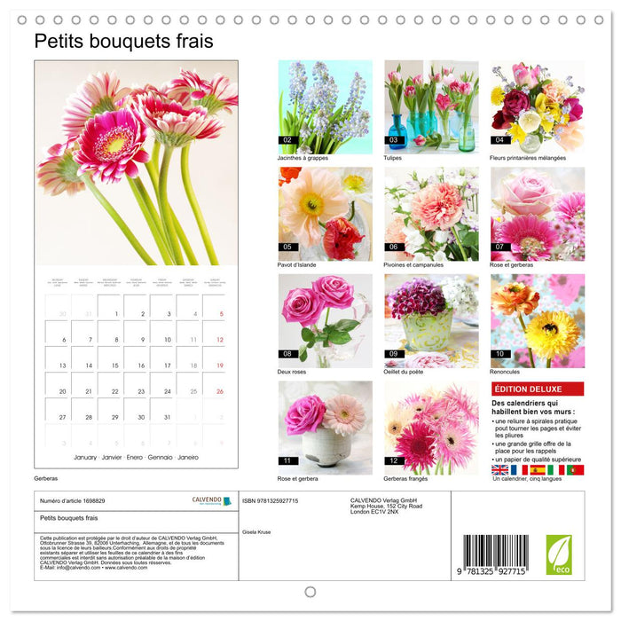 Petits bouquets frais (CALVENDO Calendrier mensuel 2025)