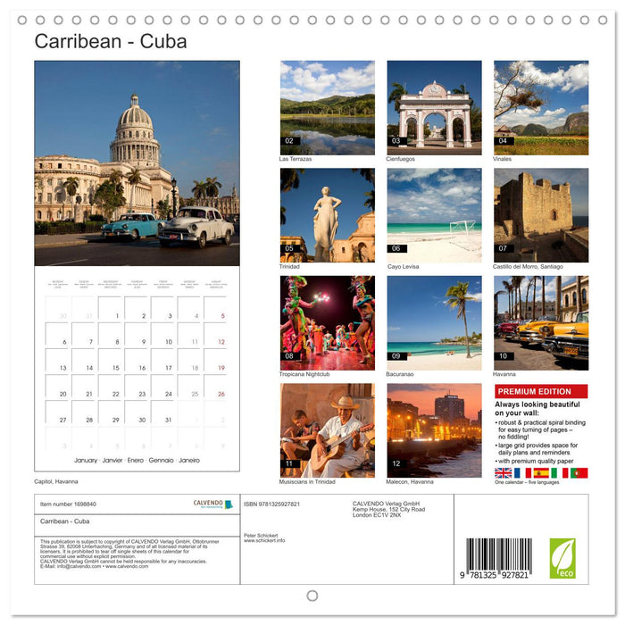 Carribean - Cuba (CALVENDO Monthly Calendar 2025)