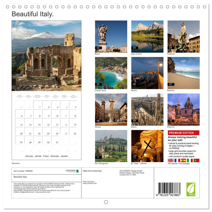 Beautiful Italy. (CALVENDO Monthly Calendar 2025)