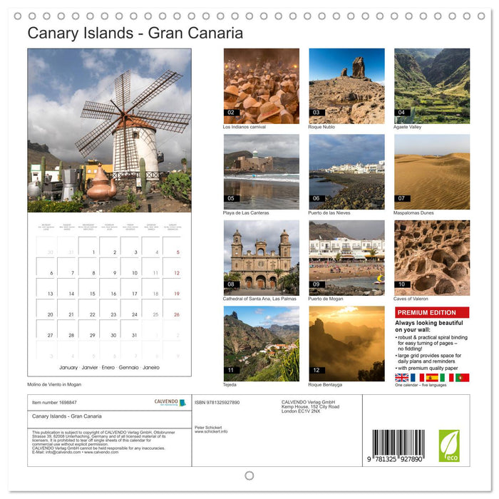 Canary Islands - Gran Canaria (CALVENDO Monthly Calendar 2025)