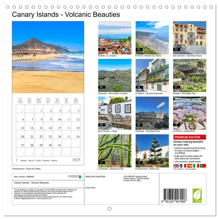 Canary Islands - Volcanic Beauties (CALVENDO Monthly Calendar 2025)