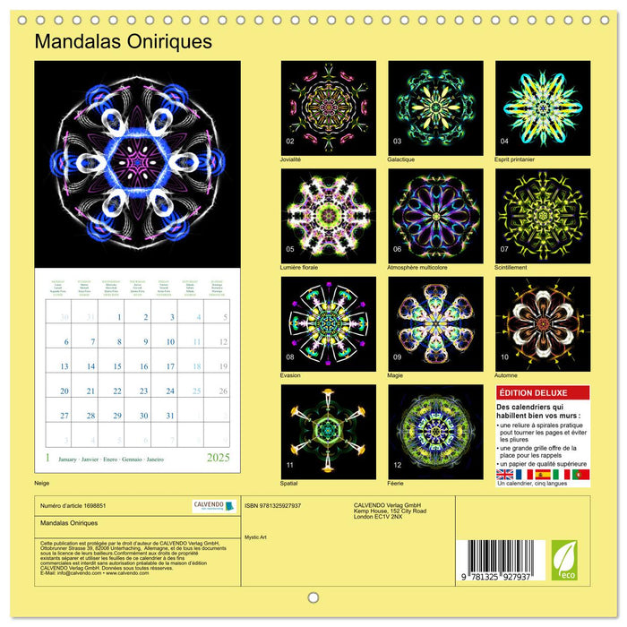 Mandalas Oniriques (CALVENDO Calendrier mensuel 2025)