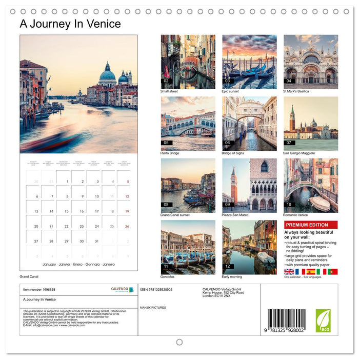 A Journey In Venice (CALVENDO Monthly Calendar 2025)