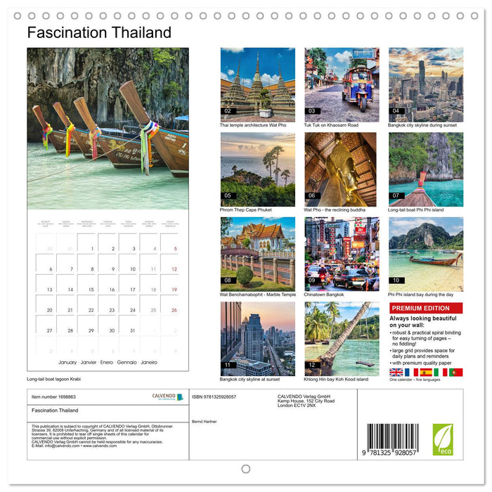 Fascination Thailand (CALVENDO Monthly Calendar 2025)