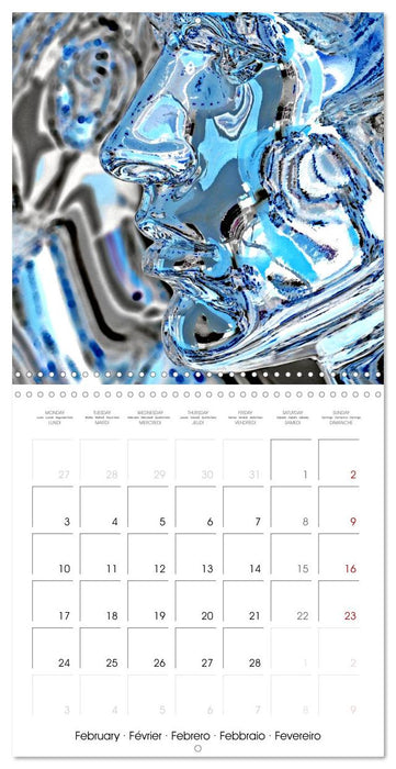 Illusion bleue (CALVENDO Calendrier mensuel 2025)